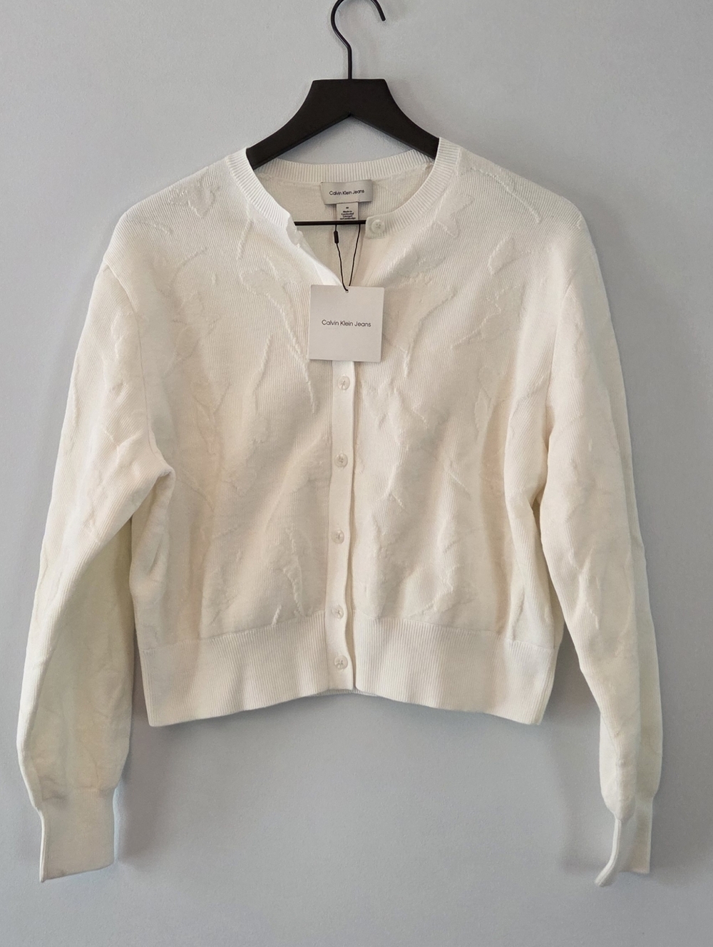Calvin Klein Textured Jacquard Women's Cardigan Size M